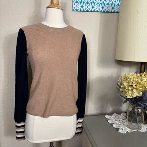 Madewell sweater pullover Colorblock Baybrook dark indigo NWT size XXS